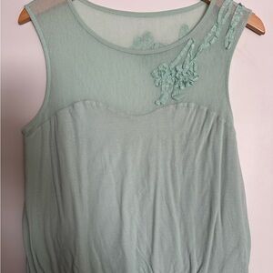 Forever 21 Light Green Mesh Top
